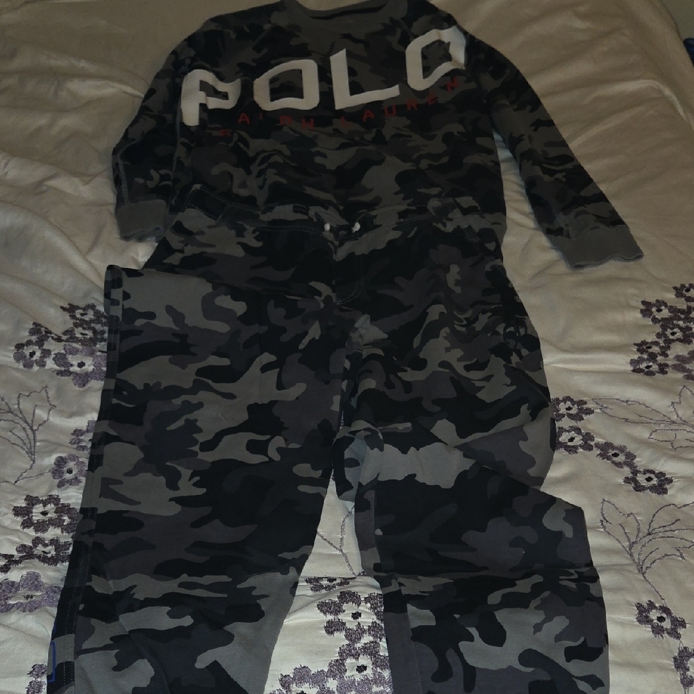 Polo by Ralph Lauren Kids Camouflage Joggers - Black and Gray